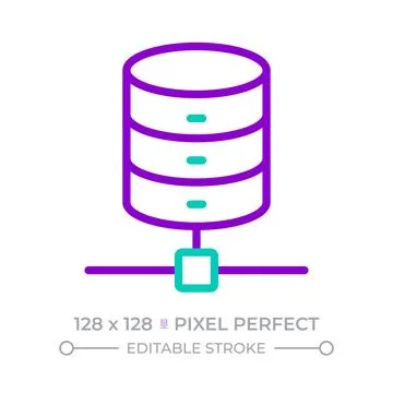 Database server two color line icon イラスト素材