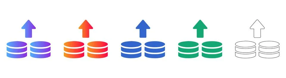 Database Server Upload Icons Collection イラスト素材