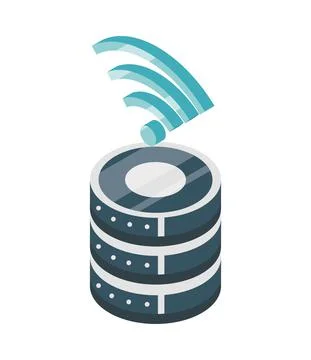 Database server wifi Stock Illustration