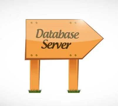 Database server wood sign concept illustration イラスト素材