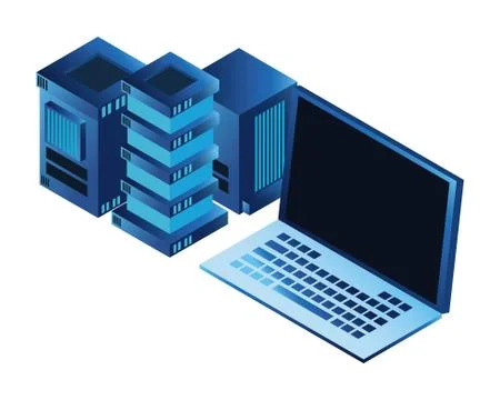 Database servers and computing technology Stock Illustration