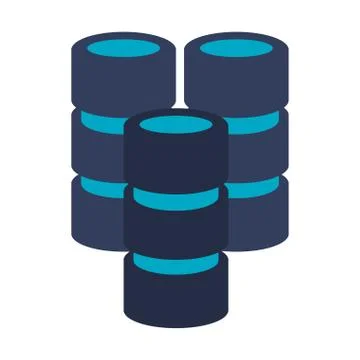 Database servers disks technology symbol Stock Illustration