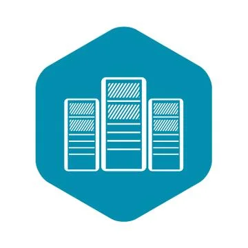 Database servers icon, simple style Illustrazione stock