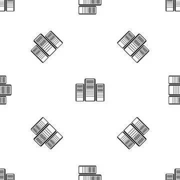 Database servers pattern seamless black Stock Illustration