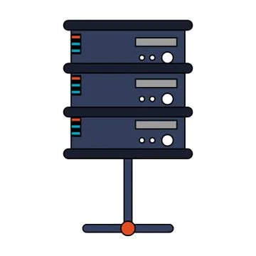 Database servers technology isolated symbol Stock Illustration