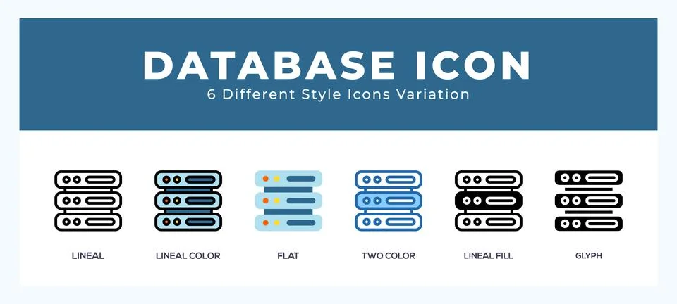 Database set of simple icons great for web. app. presentation and more. Stock Illustration