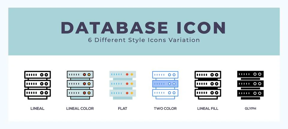 Database set of simple icons great for web. app. presentation and more. Stock Illustration