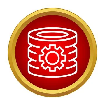 Database settings icon showing data management concept Illustrazione stock