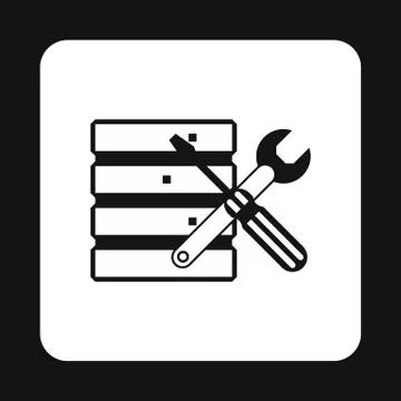 Database setup icon, simple style Stock Illustration