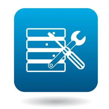 Database setup icon, simple style Stock Illustration
