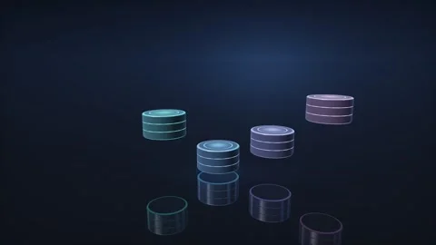 Database Sharding Visualization Cylinder Splits Into Shards 스톡 동영상 347011093
