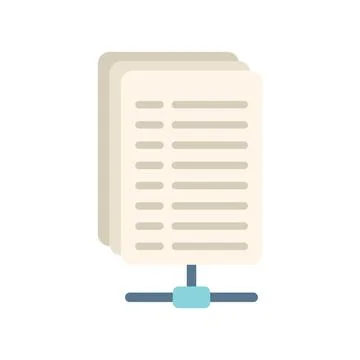 Database sheet icon flat vector. Crm data Stock Illustration