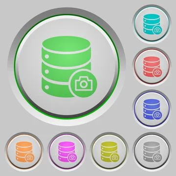 Database snapshot push buttons Stock Illustration