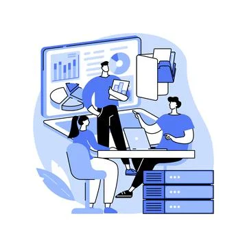 Database software isolated cartoon vector illustrations. Stock Illustration