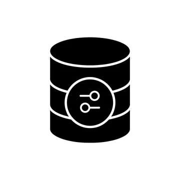Database Sort Filter Black Filled Style Icon Stock Illustration