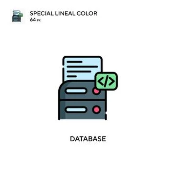 Database Special lineal color icon. Illustration symbol design template for w Stock Illustration