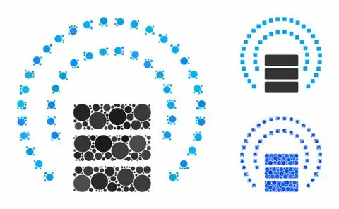 Database sphere shield Composition Icon of Circle Dots Stock Illustration