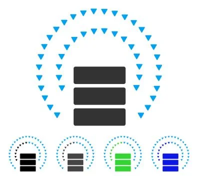 Database Sphere Shield Flat Icon Stock Illustration