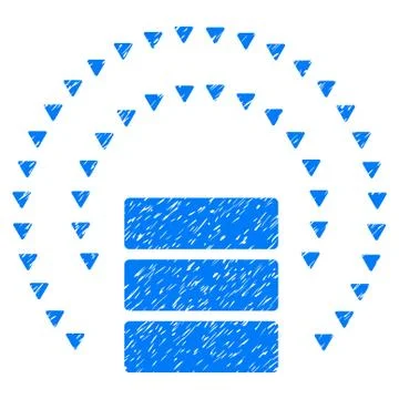 Database Sphere Shield Grunge Icon Stock Illustration