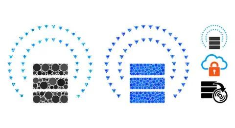 Database Sphere Shield Mosaic Icon of Round Dots 스톡 일러스트
