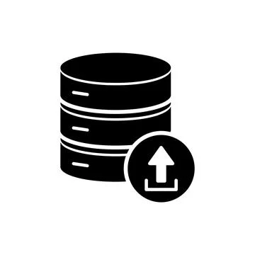 Database Stack Upload Data Input Icon Stock Illustration