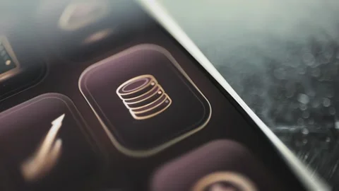 Database storage button opens data controls Stock-Footage 342491674