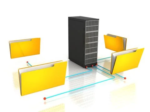 Database storage concept on servers Stock Illustration