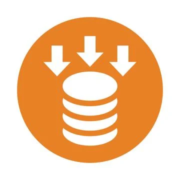 Database, storage, data storage icon. Orange color vector EPS. イラスト素材