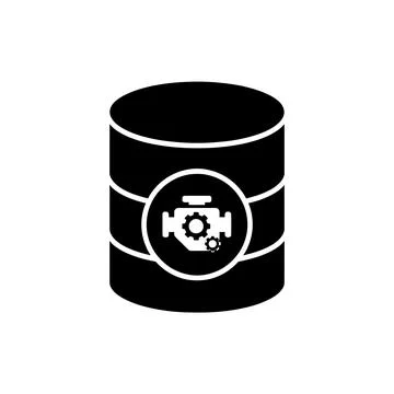 Database Storage Engine System Black Filled Style Icon Illustrazione stock