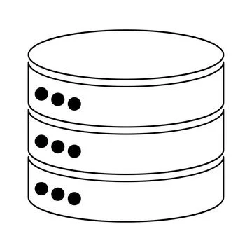 Database storage icon, internet network server cloud data symbol, connection Stock Illustration
