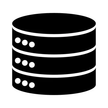 Database storage icon, internet network server cloud data symbol, connection Stock Illustration