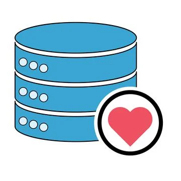 Database storage icon, internet network server cloud data symbol, connection Stock Illustration