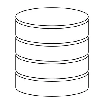 Database storage icon, internet network server cloud data symbol, connection Stock Illustration