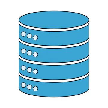 Database storage icon, internet network server cloud data symbol, connection Stock Illustration