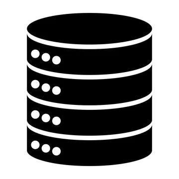 Database storage icon, internet network server cloud data symbol, connection Illustrazione stock