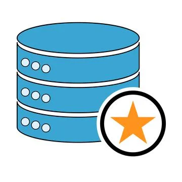 Database storage icon, internet network server cloud data symbol, connection Stock Illustration