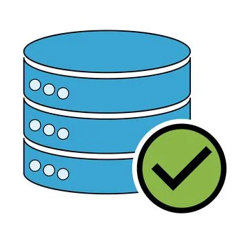 Database storage icon, internet network server cloud data symbol, connection Illustrazione stock