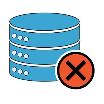 Database storage icon, internet network server cloud data symbol, connection Illustrazione stock