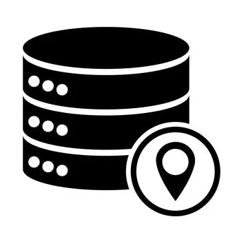 Database storage icon, internet network server cloud data symbol, connection Stock Illustration