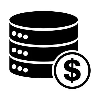 Database storage icon, internet network server cloud data symbol, connection Stock Illustration
