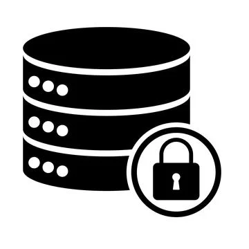 Database storage icon, internet network server cloud data symbol, connection Stock Illustration