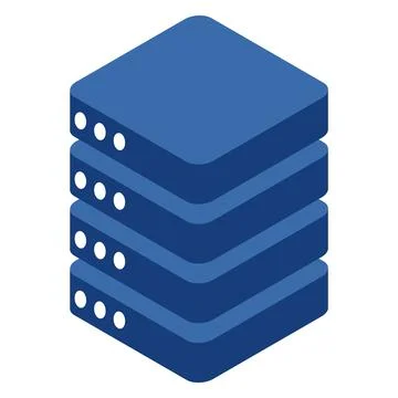 Database storage icon isometric, internet network server cloud data symbol, c Stock Illustration