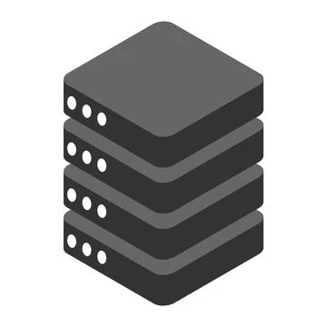 Database storage icon isometric, internet network server cloud data symbol, c Stock Illustration