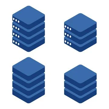 Database storage icon isometric, internet network server cloud data symbol, c Illustrazione stock