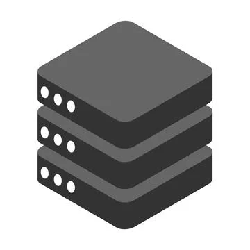 Database storage icon isometric, internet network server cloud data symbol, c Stock Illustration