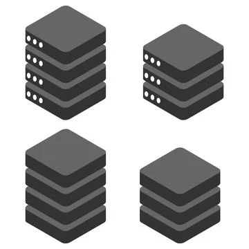 Database storage icon isometric, internet network server cloud data symbol, c Stock Illustration