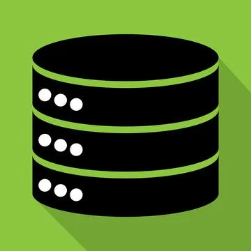 Database storage icon with shadow, internet network server cloud data symbol, Stock Illustration