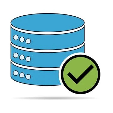 Database storage icon with shadow, internet network server cloud data symbol, Stock Illustration