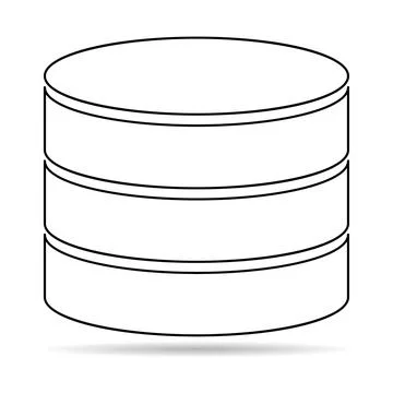 Database storage icon with shadow, internet network server cloud data symbol, Stock Illustration
