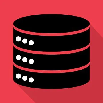 Database storage icon with shadow, internet network server cloud data symbol, イラスト素材